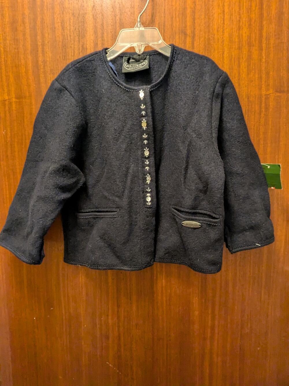 Vintage Giesswein Austrian Girl's Wool Sweater Floral Embroidery Size 4 NWT